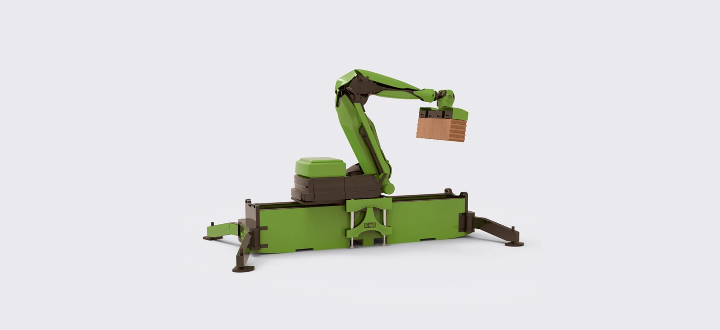 The WLTR autonomous bricklaying robot and its operator control interface.